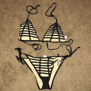 Zaful Tan & Black Bikini
